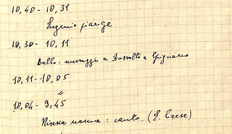 Quaderno di campo — dettaglio: messaggi a Fossalto e Castropignano